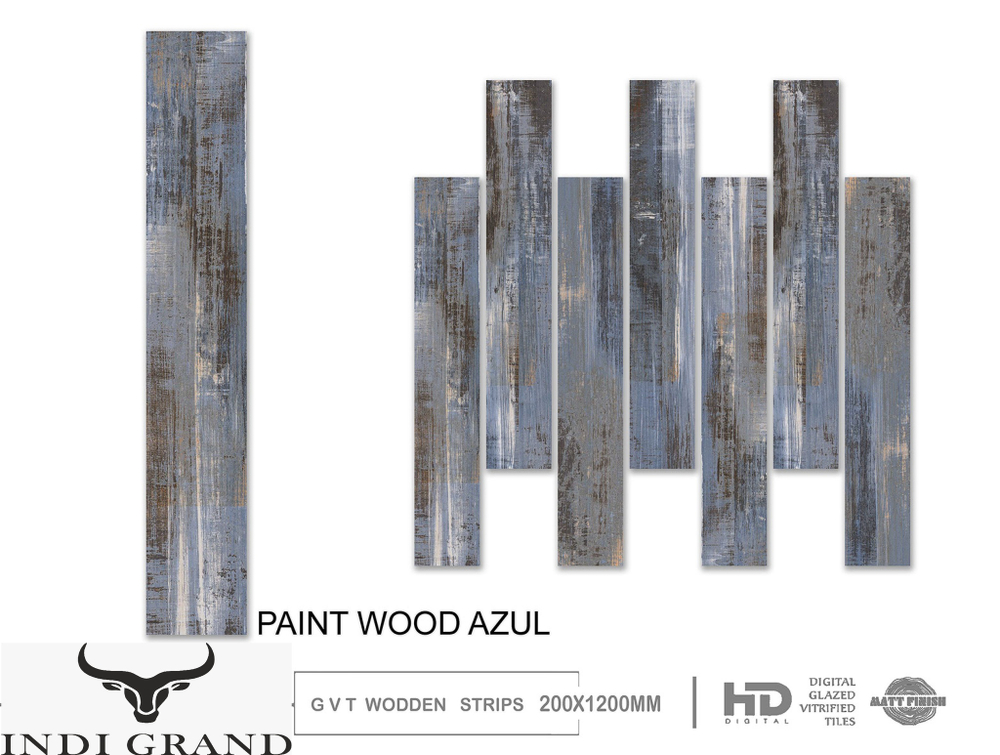 Керамогранит 20x120 cm paint wood azul