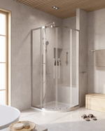 Душевой уголок Cezares RELAX-304-R-2-90-C-CR, 90х90х200, профиль хром, стекло прозрачное