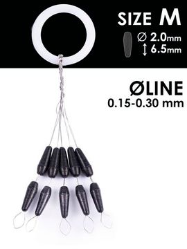 Стопоры резиновые Salmo RUBBER CONE STOPS р.002M 10шт.