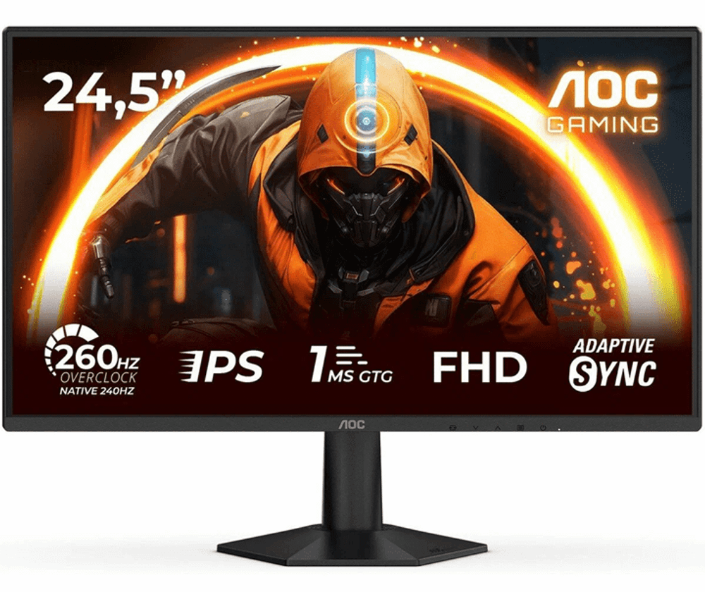 Монитор Игровой 24,5" AOC 25G50Z/01 IPS 1920x1080 260Hz 0.3ms 300cd/m 1000:1 HDR10 HDMI DP Черный