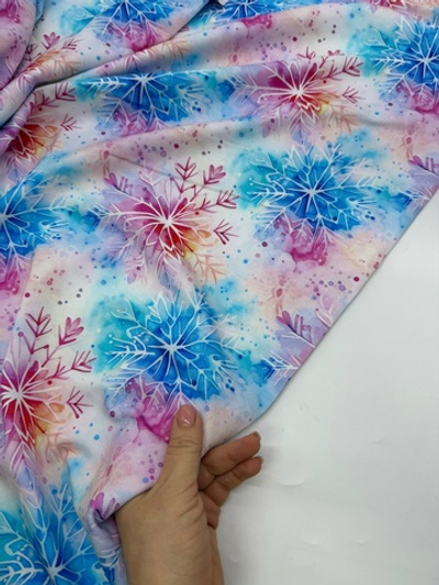 Футер 2 нитка калейдоскоп снежинок