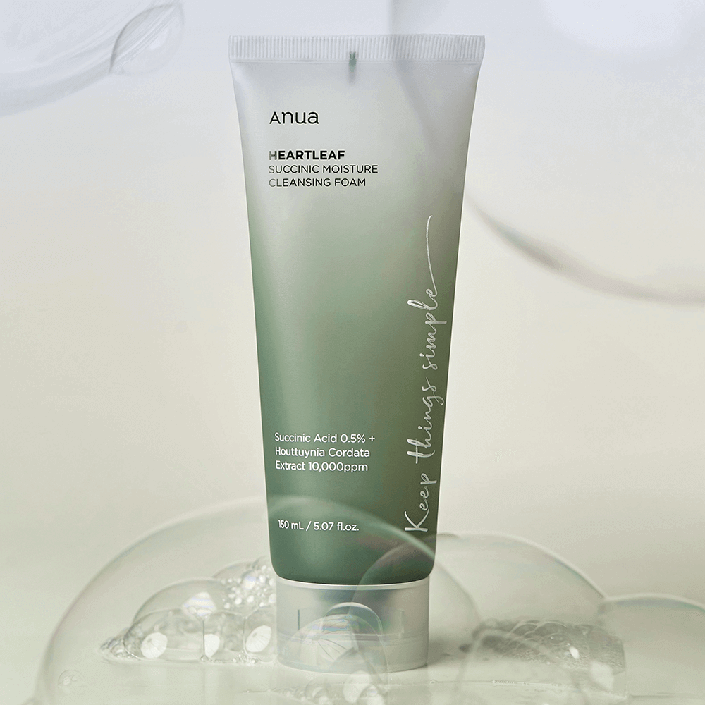 Гель-пенка для умывания с янтарной кислотой Anua Heartleaf Succinic Moisture Cleansing Foam
