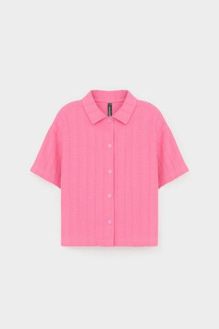 рубашка  для девочки  КР 302718-1/неоновый розовый к555