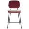 Стул полубарный с контрастным кантом pea, велюр, бордовый/бежевый