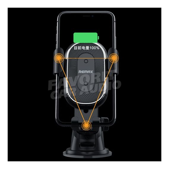 Держатель Remax RM-C37 торпедо бесп. зарядка Qi чёрный