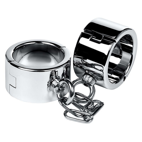 Серебристые широкие наручники ToyFa Metal 717183