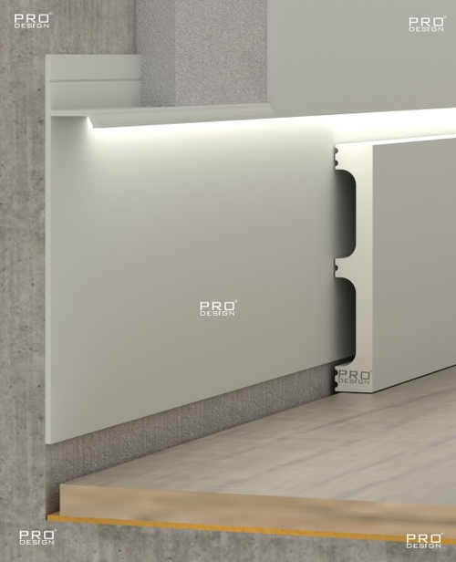 Скрытый плинтус Pro Design 323A анодированный 2700мм