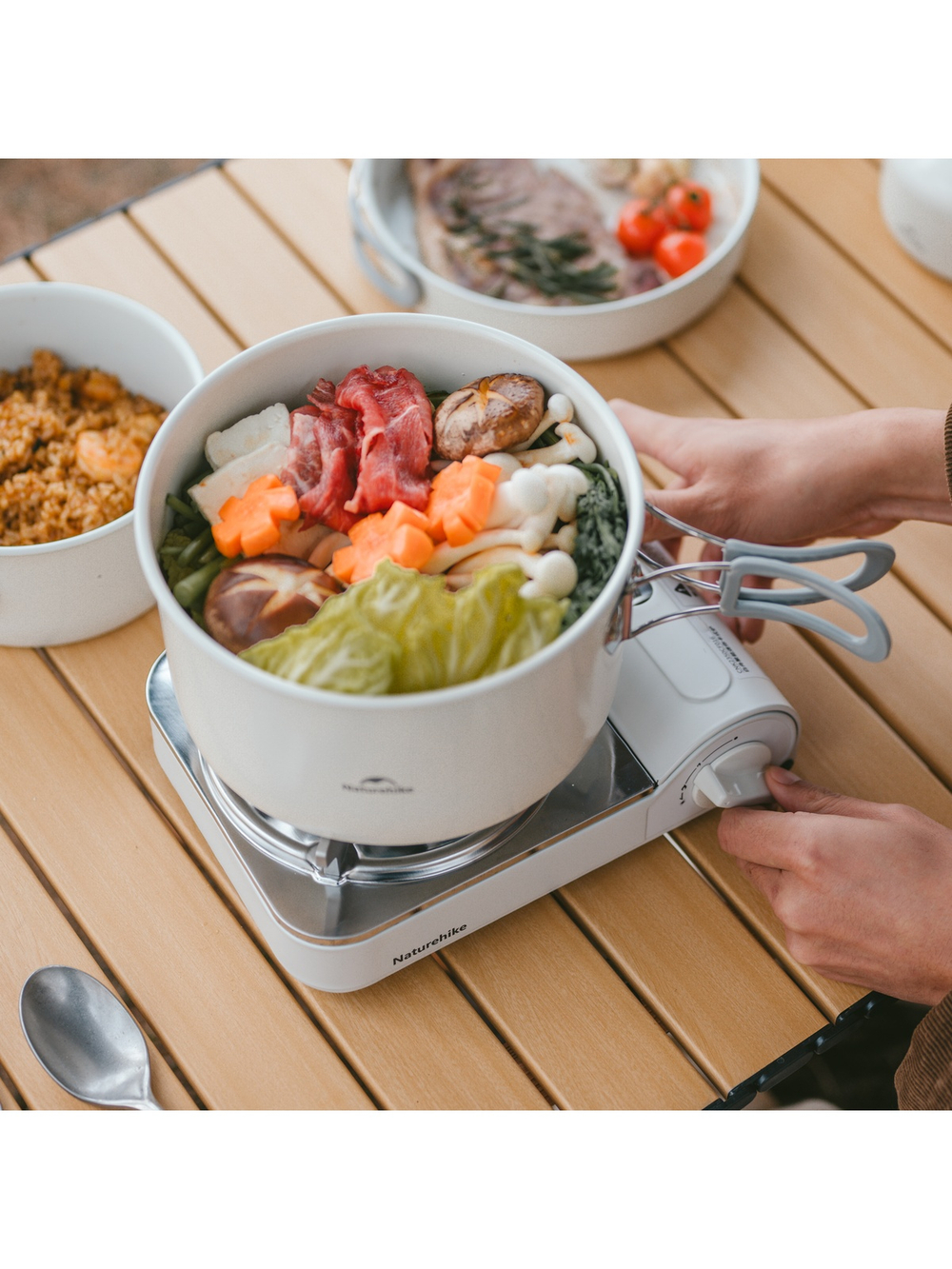 Плита газовая Naturehike 2,2 кВт, темно-белая