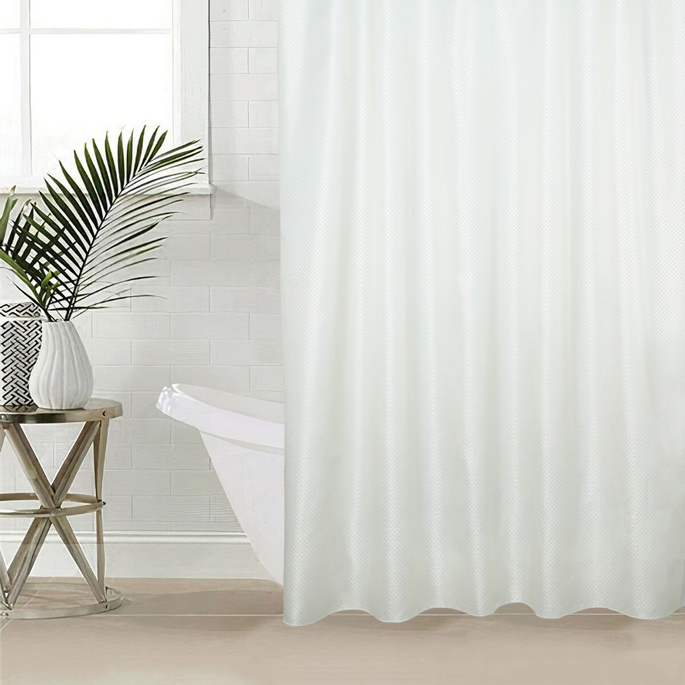 Штора для ванной AQUADOMER BRILLIANT 180*180см 12 колец, цвет белый