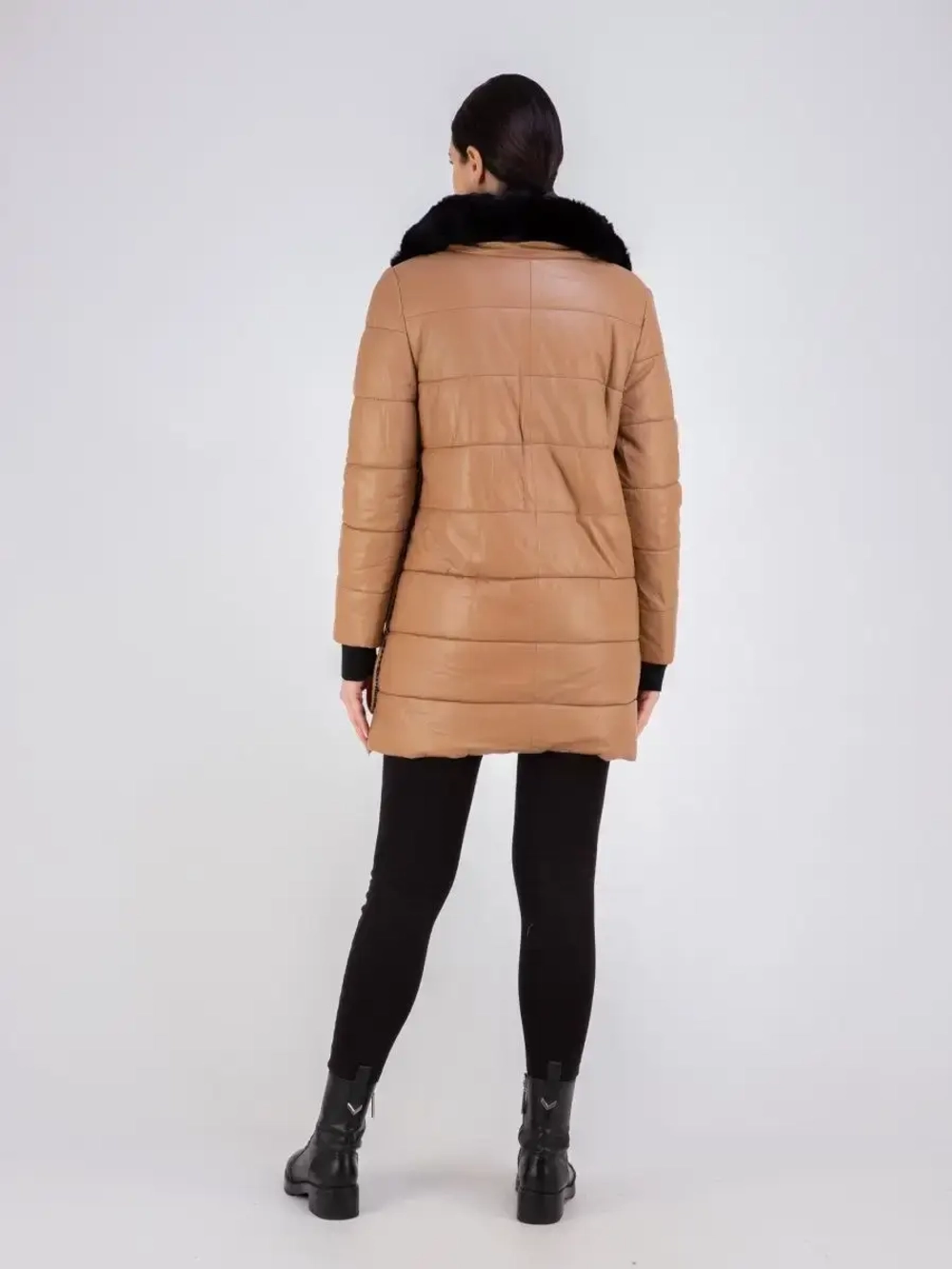 Пальто зимнее из натуральной кожи