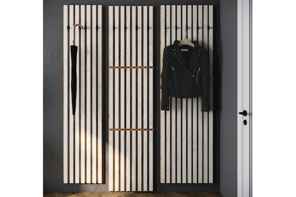 Вешалка Кано 600 КПВ-2, Дуб крафт табачный, Дуб крафт белый