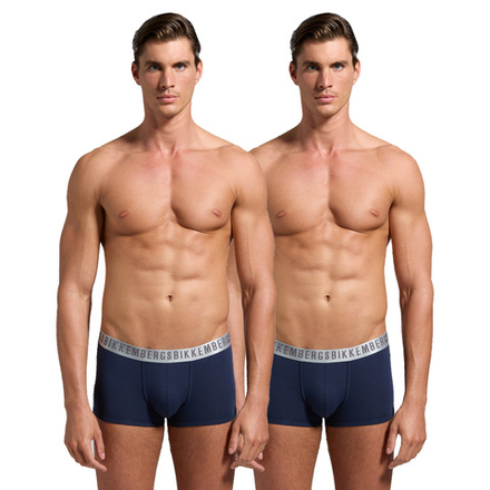 Мужские трусы боксеры темно-синие набор 2в1 Bikkembergs SILVER BKK1UTR11BI