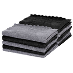 Салфетки из МИКРОФИБРЫ 30х30 см, GRAY & BLACK, big pack, КОМПЛЕКТ 10 штук, 180 г/м2, LAIMA HOME, 700610