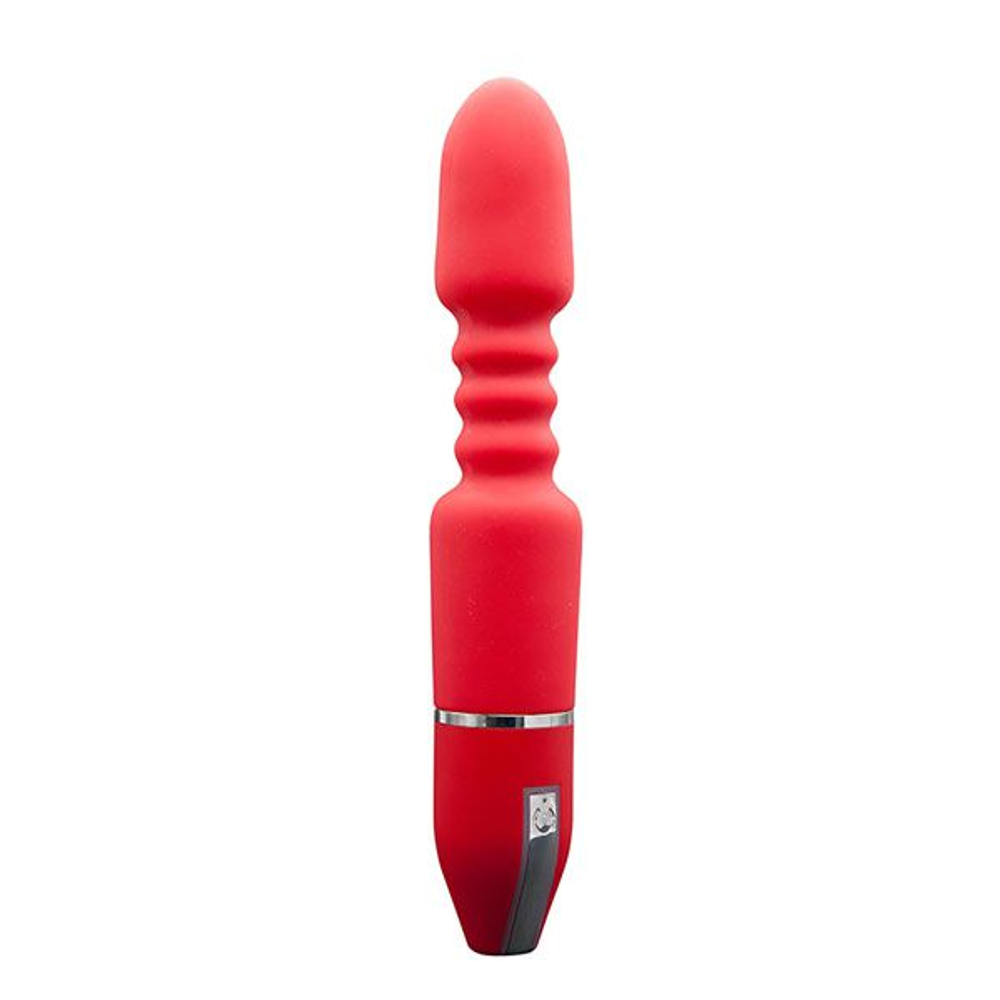Красный анальный вибромассажёр MENZSTUFF ANAL PLEASURE VIBE - 20 см. (Цвет: красный)