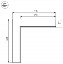 Соединитель угловой L-образный накладной Arlight S-LUX 30095