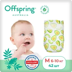 Подгузники Offspring M 6-10 кг, 42 шт