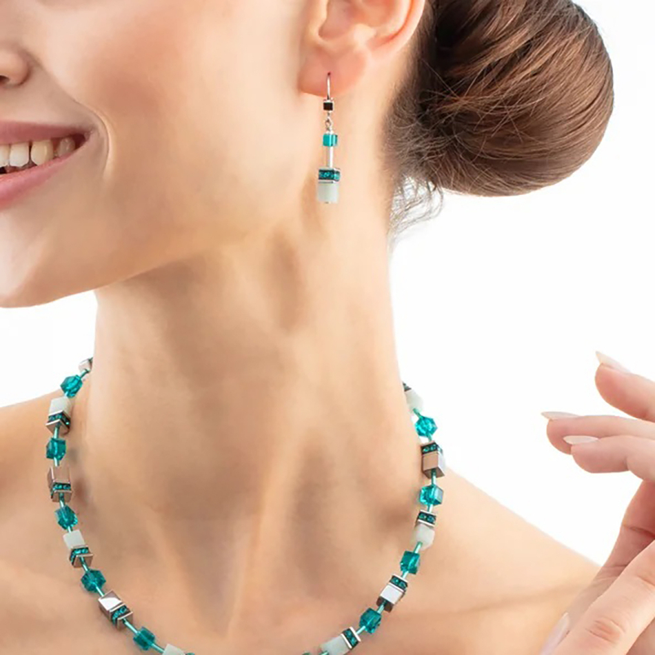Серьги Coeur de Lion Dark Green-Silver 4010/20-0548