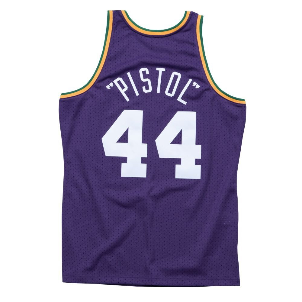 Баскетбольная джерси Mitchell&Ness NBA Swingman Road Jersey 1974-75 New Orleans Jazz Pete Maravich Purple