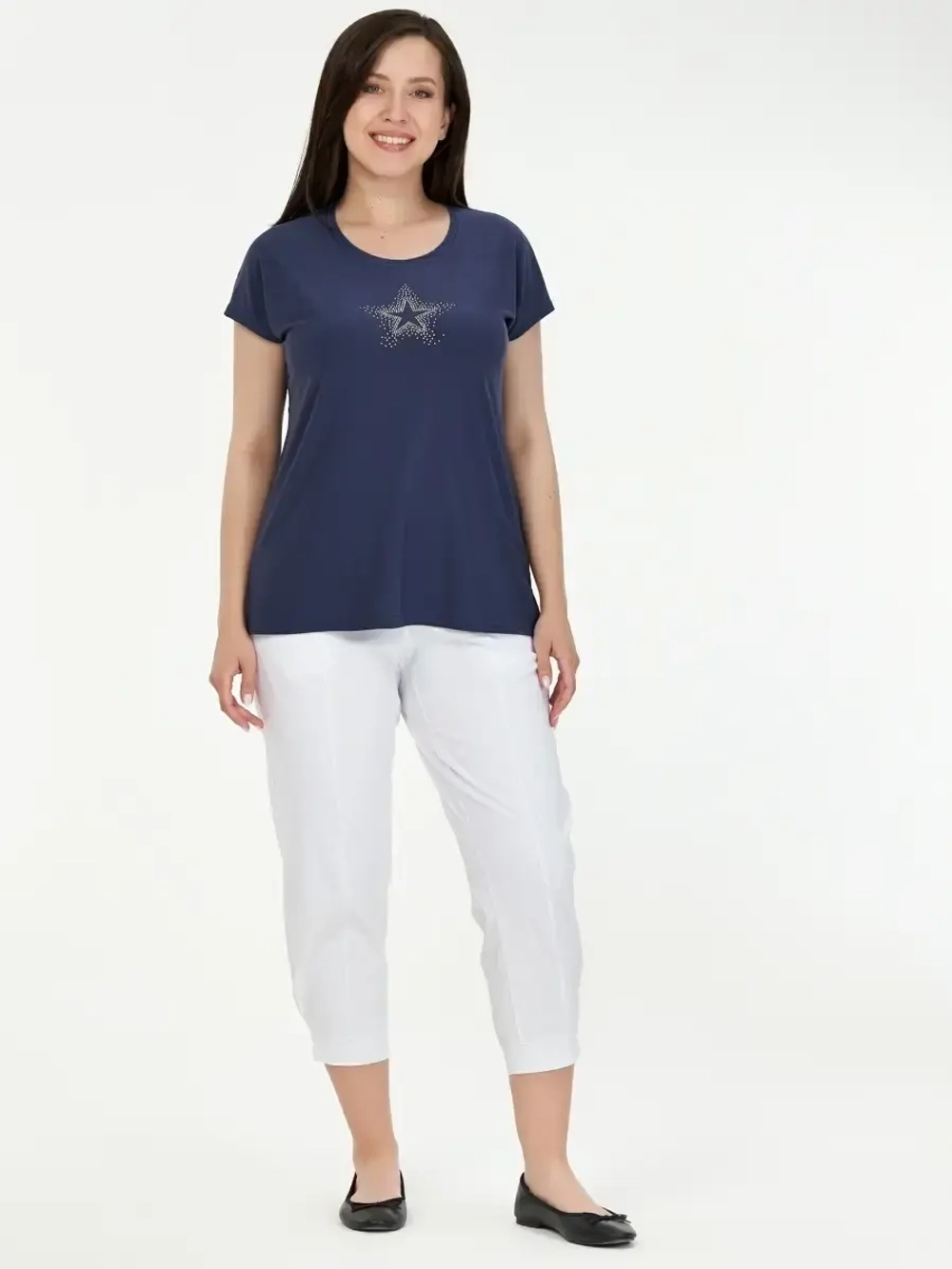 Футболка топ со стразами