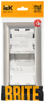BRITE Рамка 2-местная РУ-2-Бр металл хром/никель IEK
