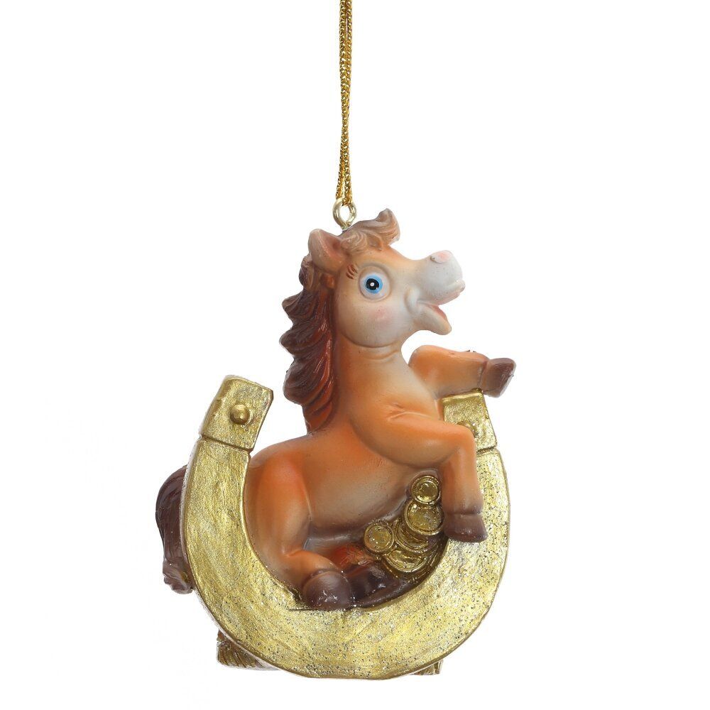 GAEM Фигурка декоративная подвесная "Лошадка", L5 W3 H7,5 см, 6в.