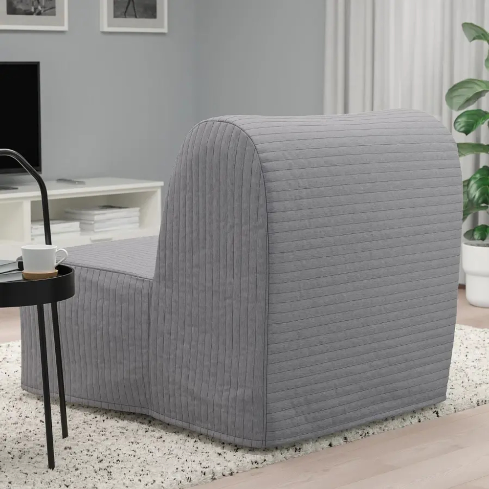 Кресло с откидной спинкой - IKEA LYCKSELE HÅVET/ЛИКСЕЛЕ ХОВЕТ ИКЕА, 87х100х80 см, серый
