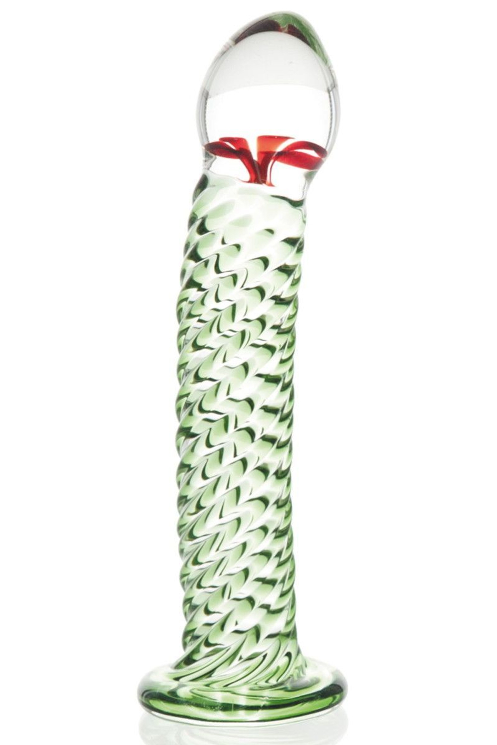 Фаллоимитатор Sexus Glass стеклянный, спиралевидный рельеф, 16,5 см