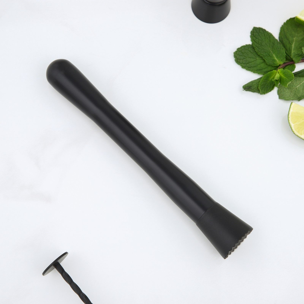 Набор бармена Black, 11 предметов на подставке, цвет чёрный