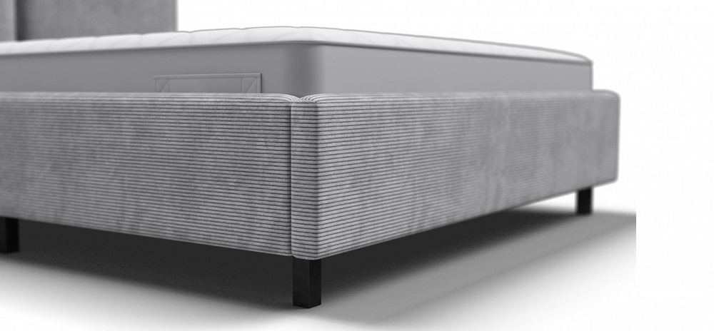 Кровать ЛЕО 160 Вельвет Корд серый