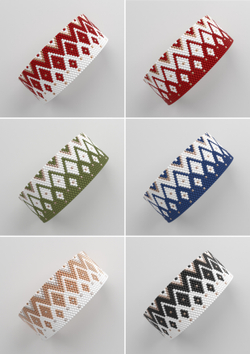 Схема PEYOTE, Схема браслета мозаичное плетение, узор из Miyuki Delica 11/0, файл PDF, №424