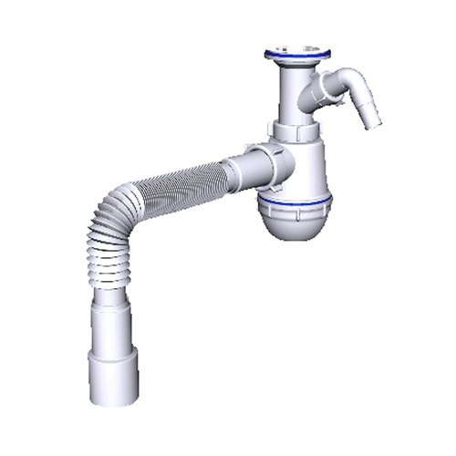 Сифон для мойки бутылочный АНИ A2015 1 1/2 с гибкой трубой 40/50