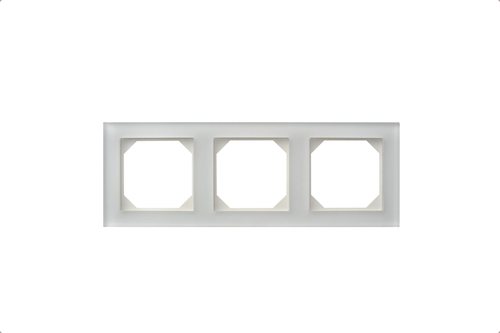 Рамка Трехместная Стекло Белое Матовое (Универсальный Монтаж) LIREGUS EPSILON