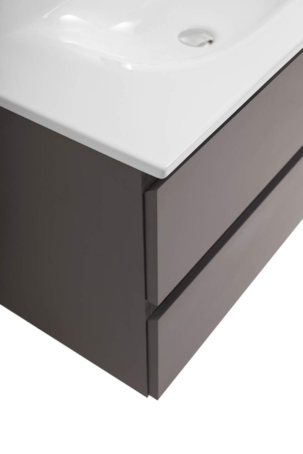 Тумба с раковиной подвесная BelBagno KRAFT-900-2C-SO-GSO Темно-Серый матовый, раковина белая BB-8099-90