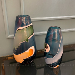 Ваза Cloyd арт.50061 / выс. 39 см - зелен. стекло / серия 1537