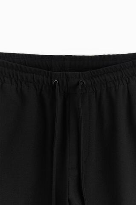 ZARA БРЮКИ EASY CARE С ПОЯСОМ НА ШНУРКЕ,   ЧЕРНЫЙ