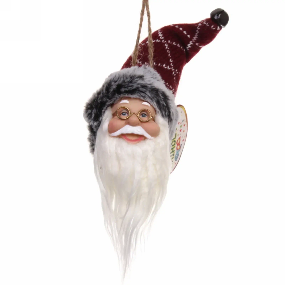 Украшение на бутылку «Дед Мороз» 15 см, бордовый колпачок
