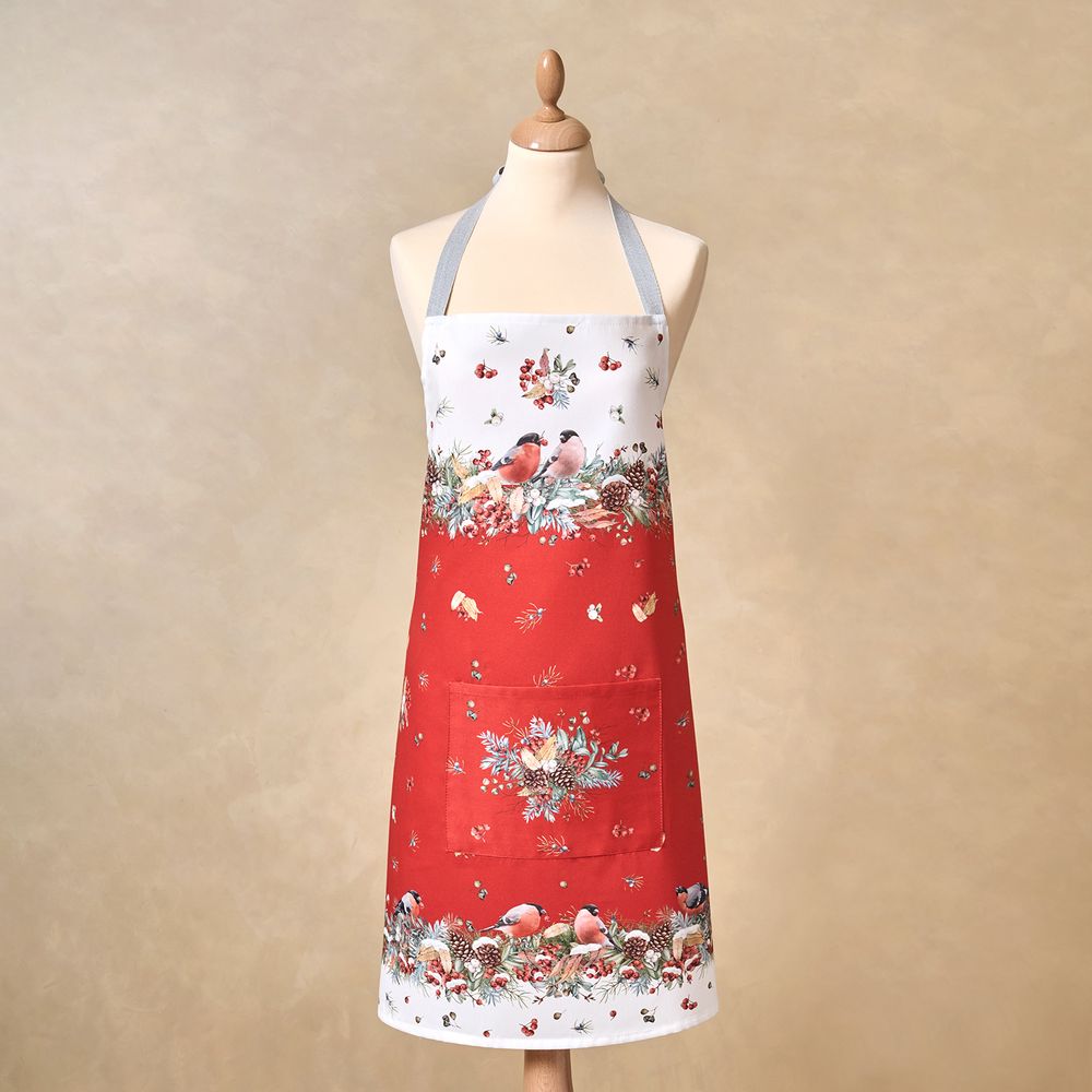 ФАРТУК "МОРОЗКО.СНЕГИРИ",70х80СМ 100%ХЛОПОК ,ТВИЛ