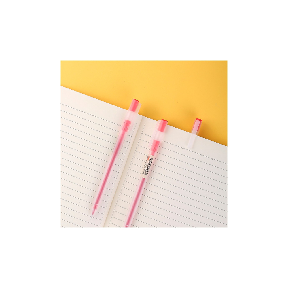 Ручка гелевая Deli 0.5мм красная, проз. корпус А-119