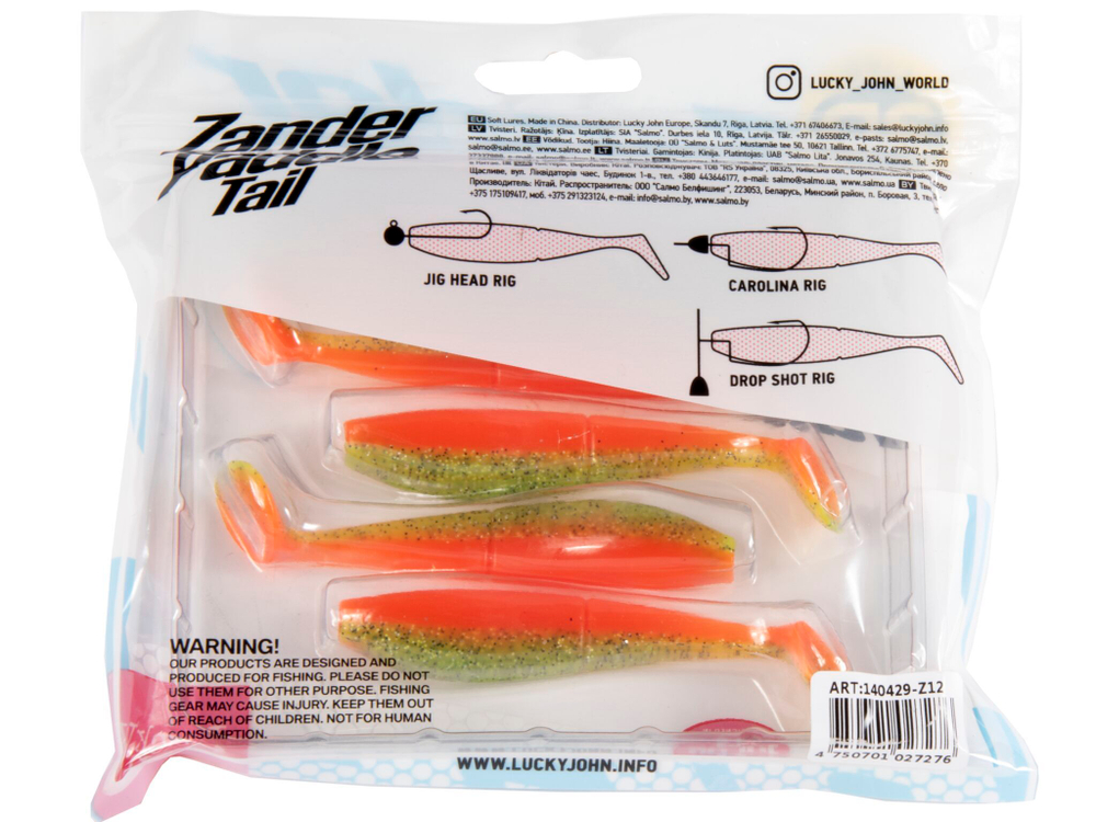 Виброхвост LJ 3D Series Zander Paddle Tail 4" (10 см), цвет Z12, 5 шт.