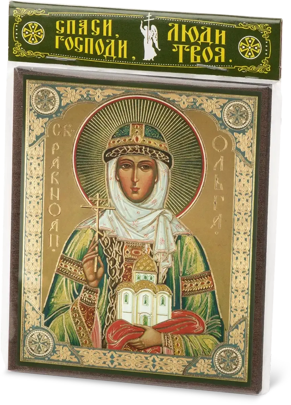 Икона "Ольга Равноапостольная" 10х12 на МДФ-6