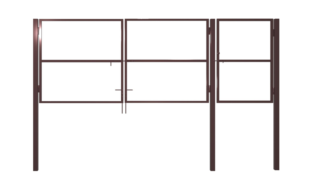 Входная группа (Ворота 3,0х1,5м распашные + калитка 1,0х1,5м), цвет зеленый (только каркас).