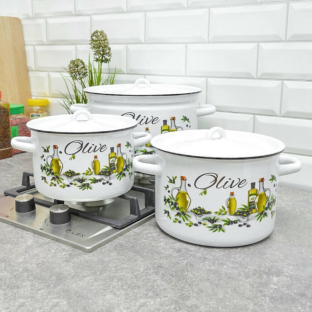Набор кастрюль "Оливки-маслины"