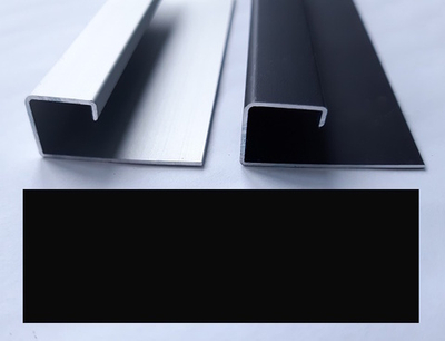 Алюминиевый квадратный профиль для внешних углов чёрный LUР