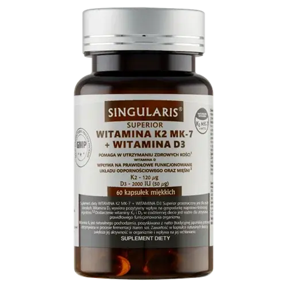 Singularis Superior Vitamin K2 MK-7 + D3 2000 - 60 капсул
