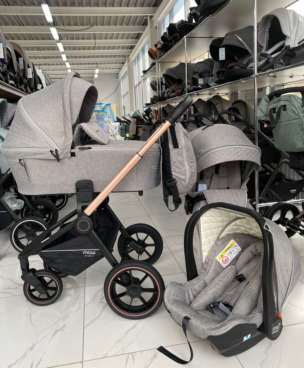 Коляска детская MOWBaby "ZOOM"PU (3в1) RA087 Gold Beige