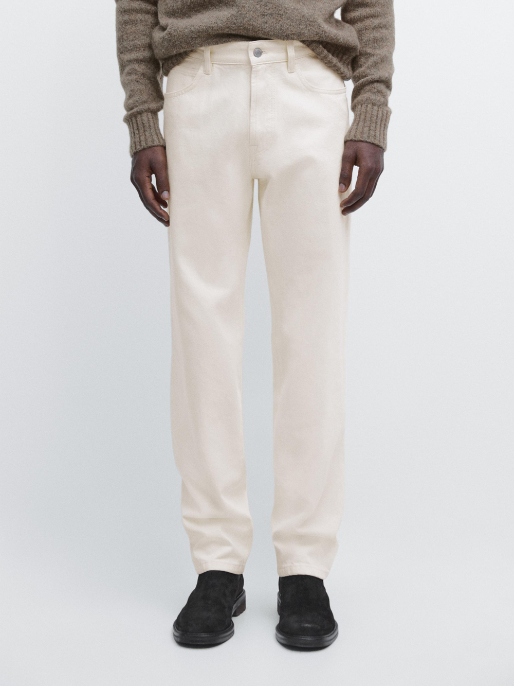 Massimo Dutti Джинсы зауженного кроя, кремовый