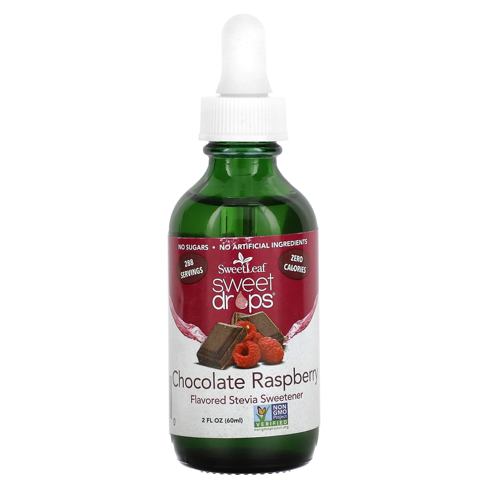 SweetLeaf Stevia, Sweet Drops, шоколад с малиной, 60 мл (2 жидк. Унции)