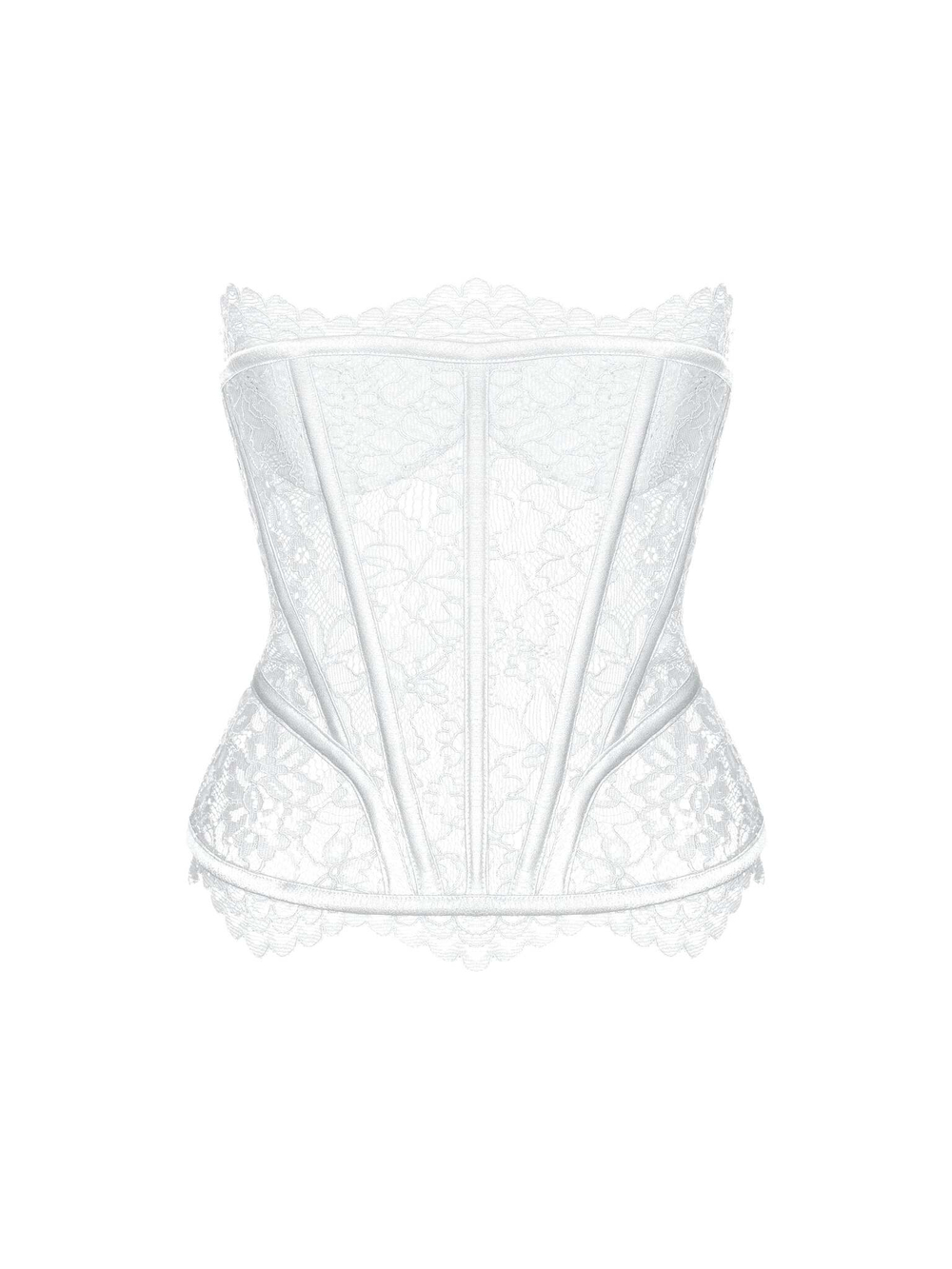 Удлиненный корсетный топ из кружева
