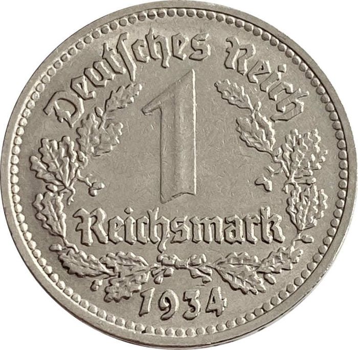 1 рейхсмарка 1934 Германия (Третий рейх) "D"