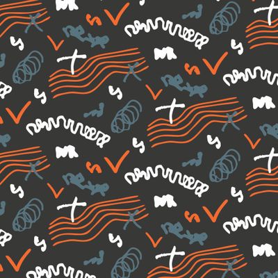 Buy abstract doodle line print fabric